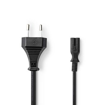 Cable Alimentation Europeen - Euro male droit - IEC-320-C7 - 2 m - Noir