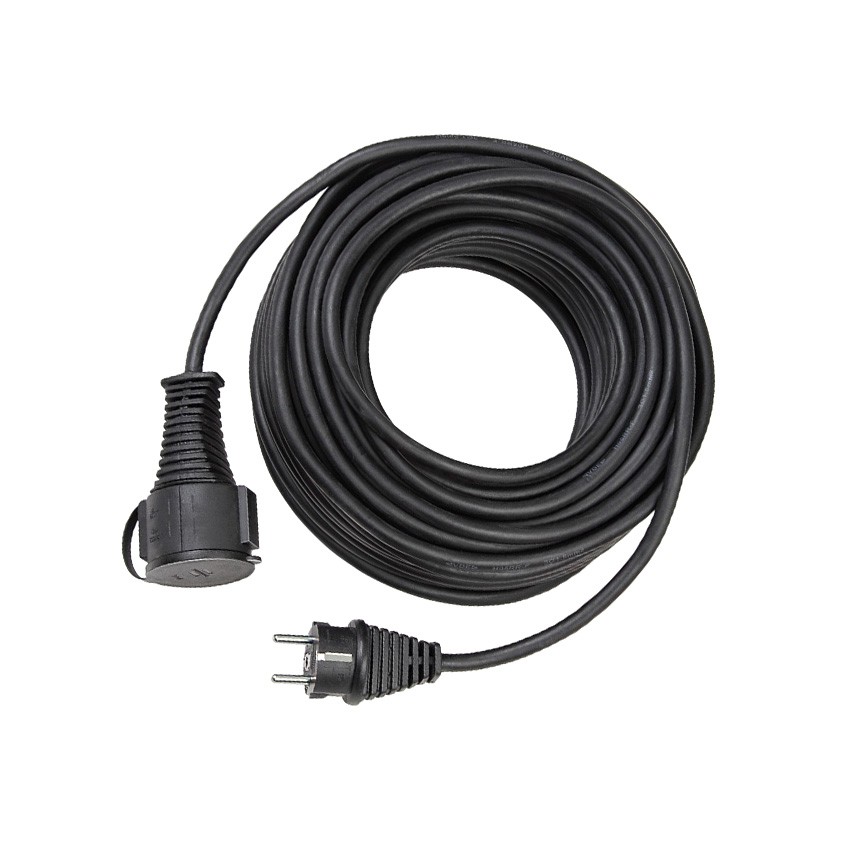 Cable Alimentation / Schuko Angled Male - Schuko Femelle / 2 m / Noir