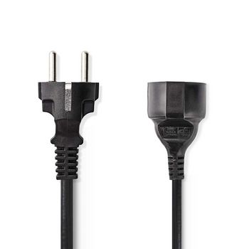 Cable Alimentation / Schuko Male - Schuko Femelle / 2 m / Noir