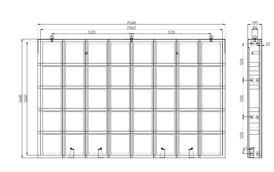 Dalle exterieur - front maintenance - P6.67 - 2560 x 1600 mm