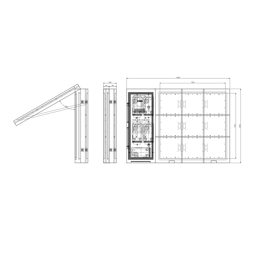 Dalle LED exterieur - 750 x 750 mm double faces- P4.8 SMD