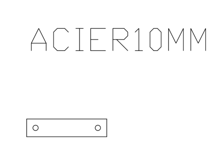 Plat 10 mm - fixation tête verin - 8