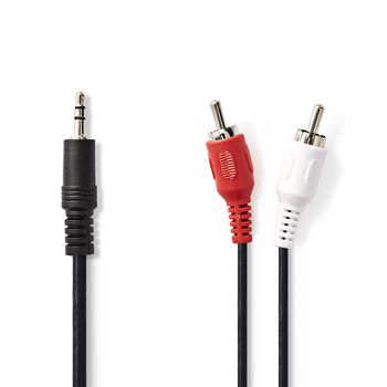Stereo Audio Cable / 3.5 mm Male - 2x RCA Male / 1.5 m / Black
