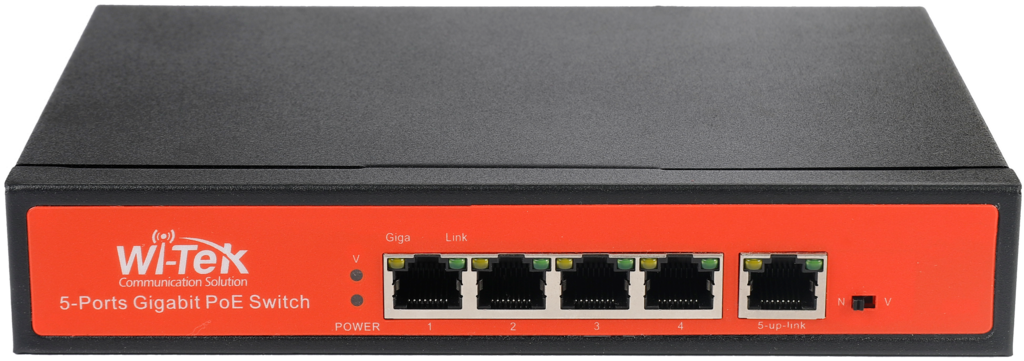SWITCH / WITEK 4-PORT GIGABIT POE +1-PORT GIGABIT UTP ETHERNET