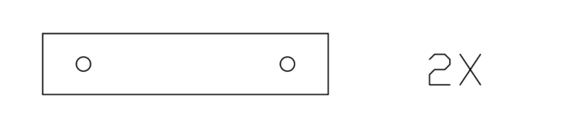 Tole fixation 2 trous pour cadre pour Tole M - 8mm - mat 200 - 4