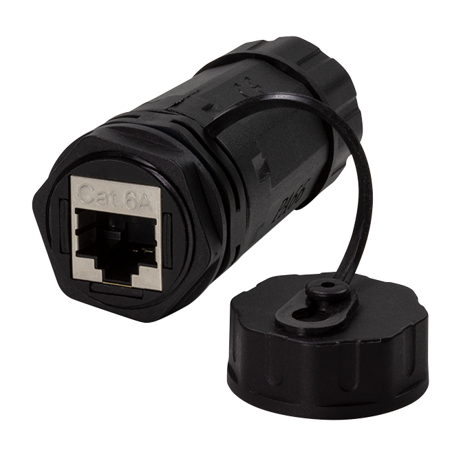 Coupleur de cloison étanche extérieur 2xRJ45 CAT6A IP68